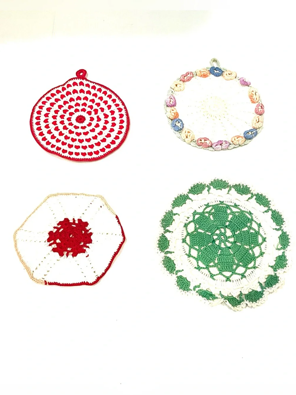 Lot of 4 Vintage Handmade Potholders